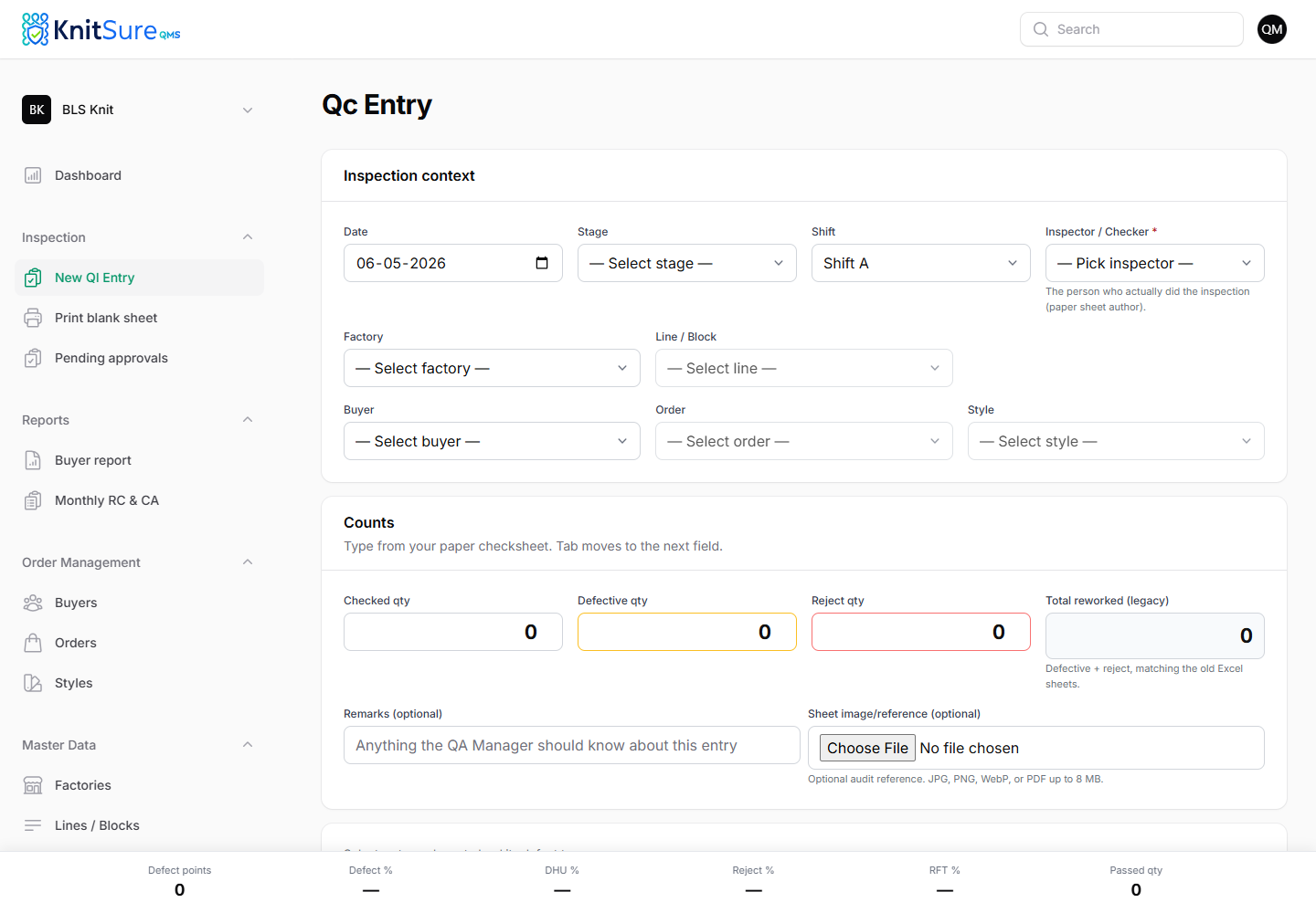 KnitSure QMS product preview